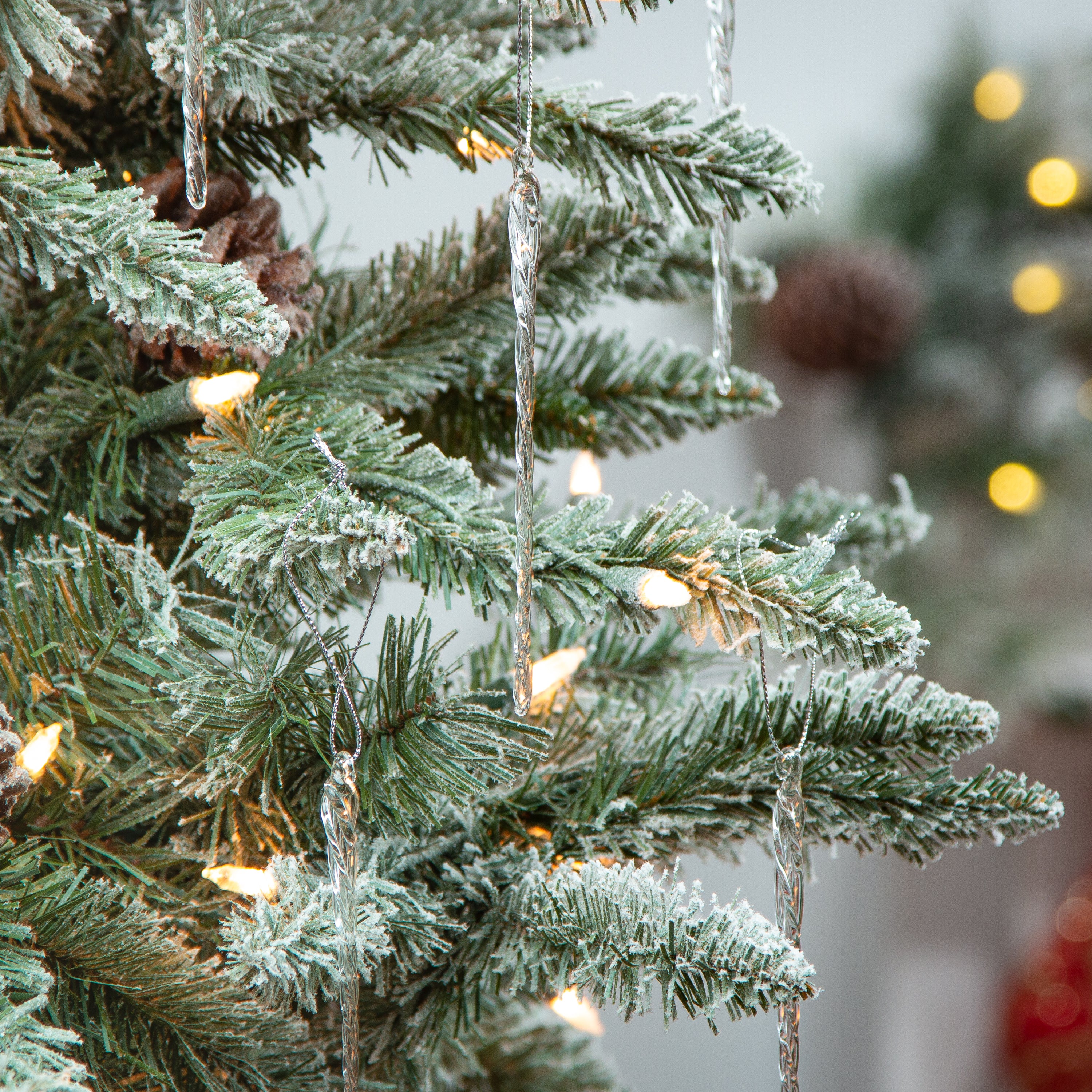 20-Pack, Real Spun Glass Hanging Icicle Ornaments (Set of 3, 60pc total)